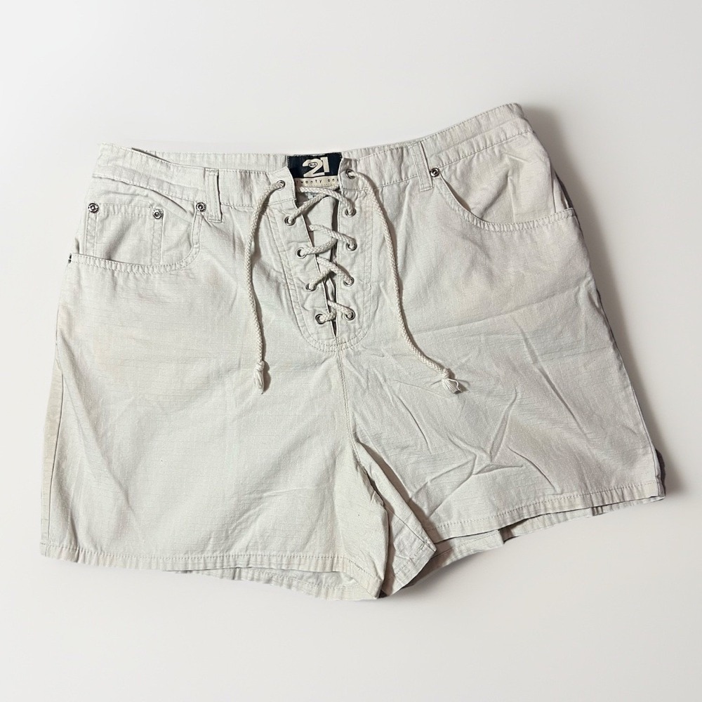 Vintage Y2K Rue21 Women's Cotton Front Lace-up‎ Shorts- Women's Size 12